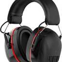 Gel Cushions Ear Muffs, Bluetooth 5.4 Hearing Protection Headphones with 1200mAh Battery, 120H Working Time, 30dB SNR, Larger Buttons for Easy Operation, Superior Stereo Sound Quality (Black)