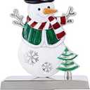 Snowman Christmas Stocking Holders for Mantle -Metal Stocking Hanger for Fireplace Christmas Stocking Hangers for Mantel Stocking Hooks for Fireplace Mantel Clips for Christmas Decor (White Snowman)