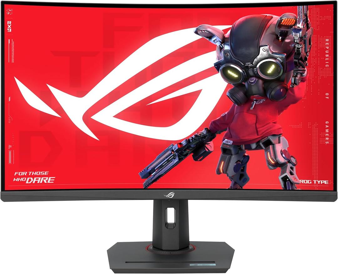 ASUS ROG Strix 32 1440P USB-C Curved HDR Gaming Monitor (XG32WCS) - QHD, 180Hz, 1ms, Fast VA, Extreme Low Motion Blur Sync, FreeSync, DisplayWidget, Tripod Socket, AI Technology