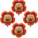 4pcs Capybara Balloon 36inch Foil Helium Capybara Flower Balloon Capybara Birthday Decorations, Capybara Party Decorations, Capybara Baby Shower, Capybara 1st Birthday Decoration