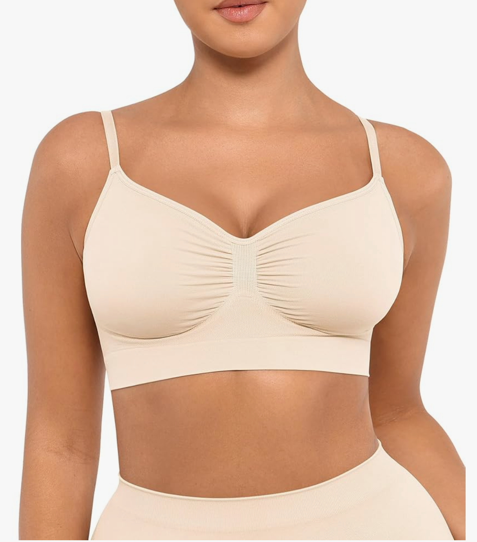 FeelinGirl Bralettes for Women with Support Comfortable Bras No Underwire Seamless Everyday Bras, Large