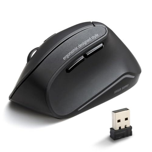 SANWA 2.4G Wireless Ergonomic Mouse, Optical Vertical Computer Mice, Silent Noiseless Click, (800/1200/1600 Adjustable DPI, 6 Buttons) Compatible with MacBook, Laptop, Windows, Mac OS