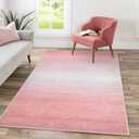Lahome Modern Ombre Pink Rug, 3x5 Washable Rug for Dorm Ultra-Thin Soft Bedroom Rug Gradient Non Slip Accent Carpet for Living Room Nursery Classroom3'x5',Pink