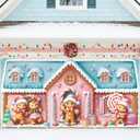 6 x 13 Ft Christmas Garage Door Banner Decoration Magnetic Garage Door Covers Large Christmas Backdrop Decorations for Indoor Outdoor Xmas Party (Macaron Gingerbread Men)