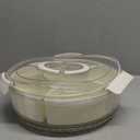 Divided Serving Tray with Lid and Handle, Stackable Snackle Box Container for Fruits Candy Organizer, Portable Spinning Rounded Veggie Tray for Kitchen, Party, Trave and Picnic-1 PACK