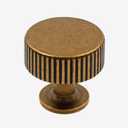 10 Pack Kitchen Cabinet Knobs Antique Brass, Retro Round Drawer Pulls for Bathroom Dresser and Hardware (Single Hole Knobs)