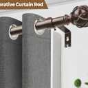 KAMANINA Single Curtain Rod 32 to 58 Inch(2.6-4.8Ft), 7/8 Inch Antique Bronze Adjustable Drapery Rod for Windows, Decorative Netted Texture End
