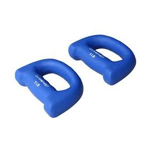 GYMENIST Set of 2 Hand Shaped Neoprene Exercise Workout Jogging Walking Cardio Dumbbells Pair (1-LB Blue)