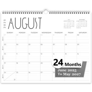 GuassLee Wall Calendar 2025-2026, 24-Month Wall Calendar Runs from June 2025 until May 2027,14" X 11" Hanging Monthly Planner with Thick Paper, Ruled Blocks for Home School Office Organizing