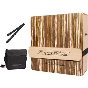 PARDUS Portable Cajon Drum with Removable Snare Straps  Travel Cajon with Dual-Sided Birch & Techwood for Deep and Crisp Sounds  Percussion Musical Instrument  Includes Oxford Carrying Bag