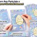 Holographic Hangover Recovery Kit Bags 5.5x7.9 Inch – Shiny Favor Bags And Stickers, Press-Seal Party Favor Bag for Wedding & Bachelorette ((24 Bags + 24 Stickers))