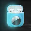 Compatible for Airpods 1st 2nd Case with Airtag Holder,Glow in The Dark,2 in 1 Cover Skin for Airpod for Airtag Combo,Anti-Scratch Anti-Fall Anti-Lost,Glow Blue