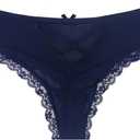 Womens Lace G-String Thongs Panties Underwear Low Rise T-Back Underpants (Blue, S)