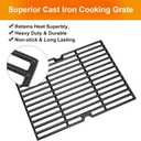 Hisencn Grill Replacement Parts for Dyna-Glo DGC350CNP-D DGF350CSP DGF350CSP-D, 2-Pack Porcelain Steel Heat Plates, 2-Pack Cast Iron Grill Grates, Flavorizer Bars