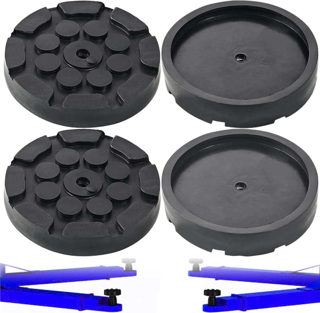 4 Pack Rubber Car Lift Pads, Round Car Auto Jacking Lifting Pads, Heavy Duty Automotive Hoist Accessories Lift Arm Pad for Auto Truck Hoist, Floor Jack Pad(120x18mm)