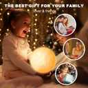 Moon Lamp Upgrade 16 Colors, Moon Light Gifts for Girls Boys Kids Women Birthday, Teen Gifts Trendy Stuff, Cool Astronomy Gifts, Shelf Decor, Remote & Touch Control Moon Night Light, Diameter 4.8 inch (Yellow)