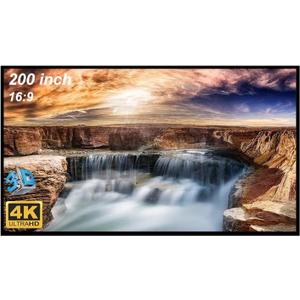 GHKJOK 200 inch Projector Screen, Large Projector Screen, Movie Projector Screen 16:9 Projection Screen Movie Screen Washable Fold-able Anti-Crease for Office Conference Presentation Theater Party