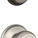 SCHLAGE Satin Nickel FB50N V GEO 619 B60 Single Cylinder Deadbolt and F51 Entry Georgian Knob Keyed Alike, Finish, Security Set