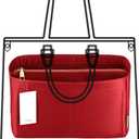 Purse Organizer Insert For Handbags, Purse Organizer With Zipper, Neverfull Organizer, Bag Organizer For Speedy Neverfull ONTHEGO Tote, Handbag and More (Silky Red, X-Large)