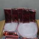 N9R 600PCS Clear and Red Disposable Plates, Heavy Duty Plastic Dinnerware Set for 100 Guests Includes 100 Dinner & Dessert Plates, Cups, Spoons, Forks, and Knives, Perfect for Parties, Weddings