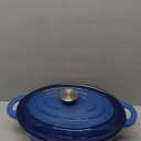 5.5 Quart Oval Enameled Cast Iron Dutch Oven Pot with Lid, Oven Safe up to 550 F & Dishwasher Safe, Sturdy Dutch Oven Cookware (Blue)