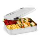 LunchBots Large Cinco Stainless Steel Lunch Container - Five Section Design Holds a Variety of Foods - Metal Bento Box - Dishwasher Safe - Stainless Lid