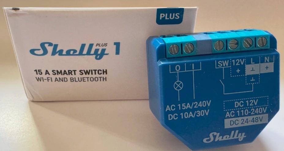 Shelly Plus 1 UL - WiFi & Bluetooth 15 A Smart Relay Switch