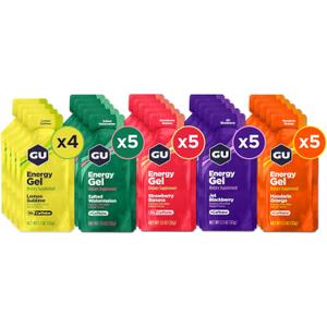 GU Energy Original Sports Nutrition Energy Gel, Vegan, Gluten-Free, Kosher, and Dairy-Free On-the-Go Energy for Any Workout, 24-Count, Assorted Fruity Flavors (EXP 11/01/26)