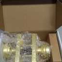 parro Brushed Gold Interior Door Knobs,Passage Door Knob for Hall & Closet,Satin Brass Pismo Doorknobs (Rectangle)