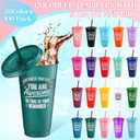 Inbagi 100 Pack Thank You Gift You Are Awesome Cup Bulk Employee Appreciation Gift 24 oz Plastic Tumbler with Lids and Straw Inspirational Tumbler for Women Social Worker Dental Assistant Teacher, 6.89 x 3.94 x 2.36 inches