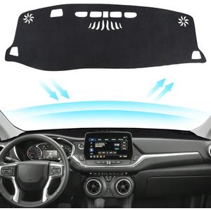 Black Dashboard Dash Board Cover Mat Carpet for Chevy Blazer RS 2019-2025 2026 Accessories (Not for Blazer EV) Dash Cover Flannel Material Dash Mat Sunshade