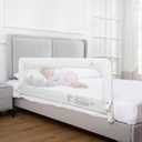 ComfyBumpy 1-Pack Bed Rail for Toddlers 55.5" L x 19.5" H | Toddler Bed Rails for Twin, Full, Queen & King Mattress Size | Swing Down Rail Guard | Mattress Side Rail for Kids | White