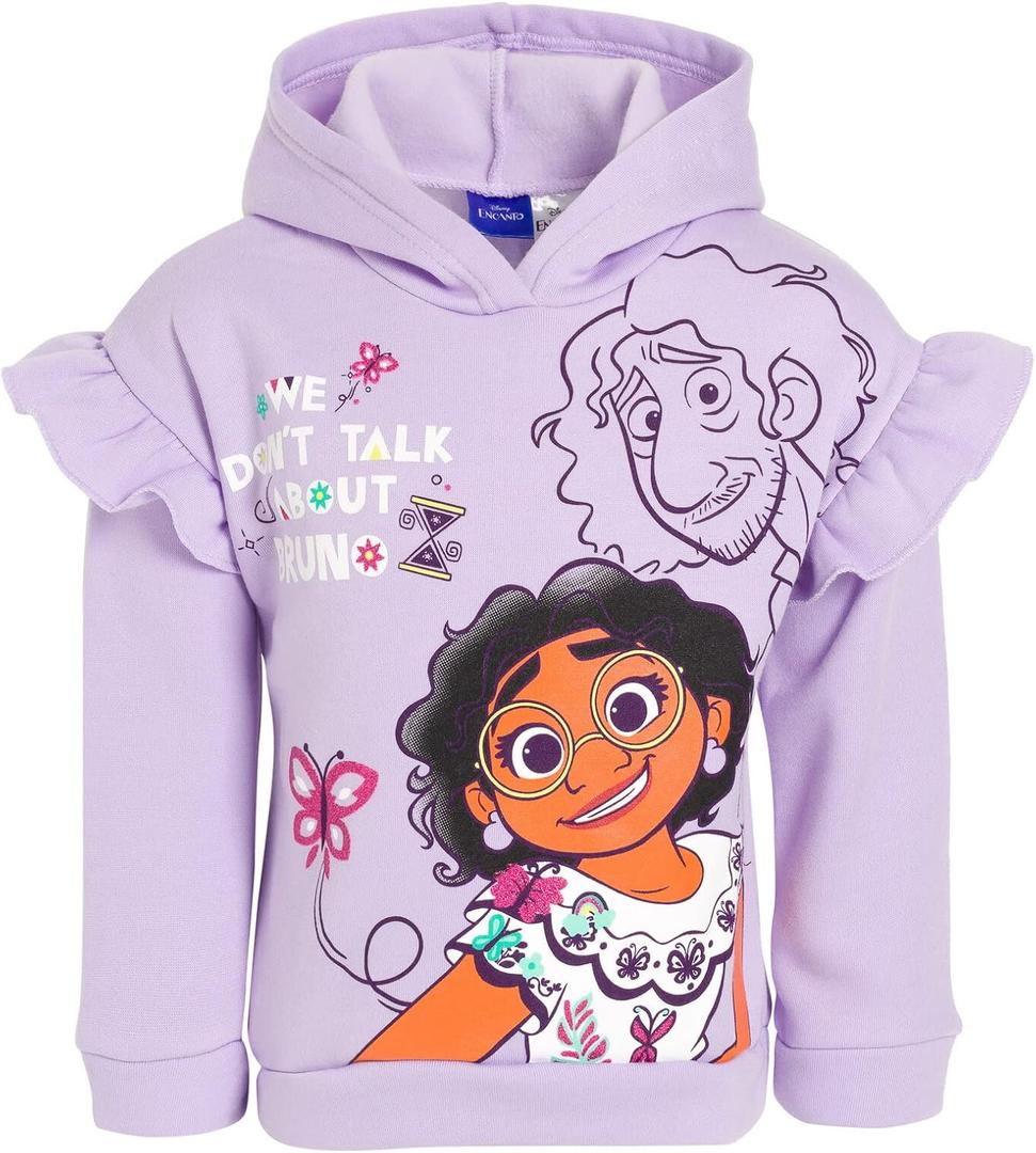 Disney Encanto Bruno Mirabel Little Girls Fleece Pullover Hoodie Purple, 7-8Y