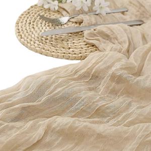 2 Pack 10 Ft Cheesecloth Table Runner Beige Gauze Long Table Runners Boho Gauze Cheese Cloth Table Runner Rustic Sheer Runner for Wedding Party Table Decor ( 35 x 120 Inch )