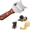 IMEEA Truffle Slicer Shaver Stainless Steel Chocolate Cheese Shaver Grater Curler with Adjustable Smooth Blade and Wood Handle