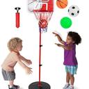 Basketball Hoop for Kids Toy Set with 3 Balls | Adjustable Height Stand 24 ft | Indoor & Outdoor Play for Toddler Boy & Girl