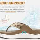 KuaiLu Womens Orthotic Flip Flops with Arch Support Cushion Recovery Sandal | Slip On Yoga Mat Walking Plantar Fasciitis Thong SandlesComfortable Summer Ladies Trendy Beach Pool Outdoor Sandalias