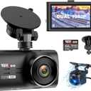 Dash Cam Front and Rear with 64GB Card,Dual 1080P Dash Camera for Cars with 2 Suction Cup,3" IPS Screen Dashcams for Cars with Night Vision,Loop Recording,170 Wide Angle,G-Sensor,Parking Mode