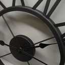 24 Inch Metal Wall Clock for Living Room Bedroom Decor | Cut Out Roman Numeral Medium Wall Clocks | Hand Crafted Analog Watches Home Office Farm House (Black)