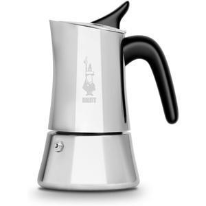 Bialetti Moon Exclusive Induction Stainless Steel Moka Pot, Stovetop Espresso Maker, Italian Coffee Maker, 4 Espresso Shots, (5.7 Oz - 170 ml), Compatible with All Stovetops, Silver