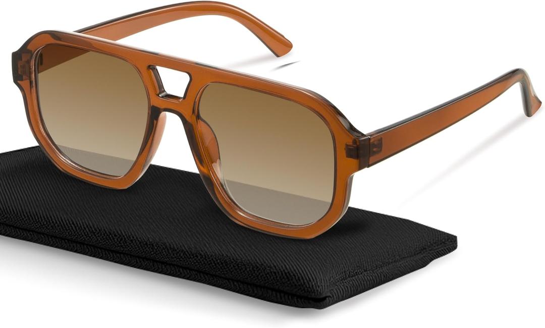 livho Trendy Polarized Square Aviator Sunglasses Women Men Square Eyewear Frame, Retro Sun Glasses for Women Men 2025 Shades