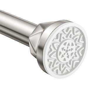 Shower Curtain Rod 3294 Inches, No Drill Shower Rod Tension, Never Rust AntiSlip Shower Curtain Rod for Bathroom Window, Adjustable Tension Curtain Rod. Nickel