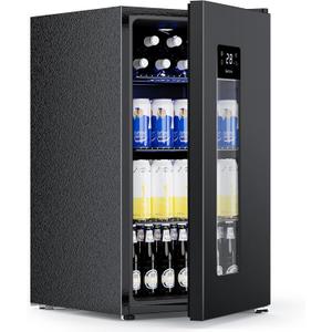COWSAR 3.2 Cu.Ft Beverage Refrigerator, Electronic Control & LCD Display, 20-50℉ Temperature Range – Mini Fridge for Soda, Wine or Beer