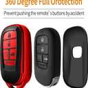 For Honda Key fob Cover with Leather Keychain Soft TPU Full Cover Protection,for 2022 2023 2024 2025 Civic Accord HR-V Pilot CR-V,5-Buttons Key Fob Shell(Red)