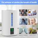 6L Humidifiers for Bedroom Large Room Home, Cool and Warm Humidifier for Baby and Plants Mist Top Fill Desk Humidifiers Essential Oil Diffuser, Quiet with Adjustable Mist,360 Nozzle