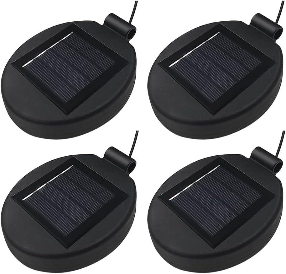 Solar Lantern Top LED Panel Lantern Lid Lights Replacement Part for Outdoor Flower DIY Solar Flower Lights Garden Patio Decor (4PCS)