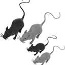 4 Pcs Halloween Fake Rat, Large 13.8 Inches Plastic Realistic Mouse Prank Rat, Faux Mice Rat Gag Gift Props Decoration for Tricks (Rat)