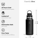 Hydro Flask Water Bottle - Insulated Stainless Steel - Wide Mouth Flex Chug Lid, Non Spill, Leakproof in 32 Oz Shale Gray