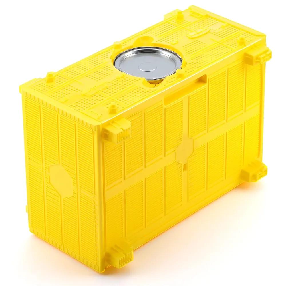 Chunful 1 Set Transport Bee Cage with Feeder Jars Beekeeping Queen Cage Bee Hives Boxes Starter Kit for Queen Rearing Hive Transport, Not Include Live Bees