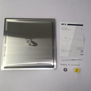 KES All SUS304 Stainless Steel 12-Inch Shower Head Rainfall Style Modern Square Ultra Thin, Brushed Finish, J211S12F18-BS-NEW